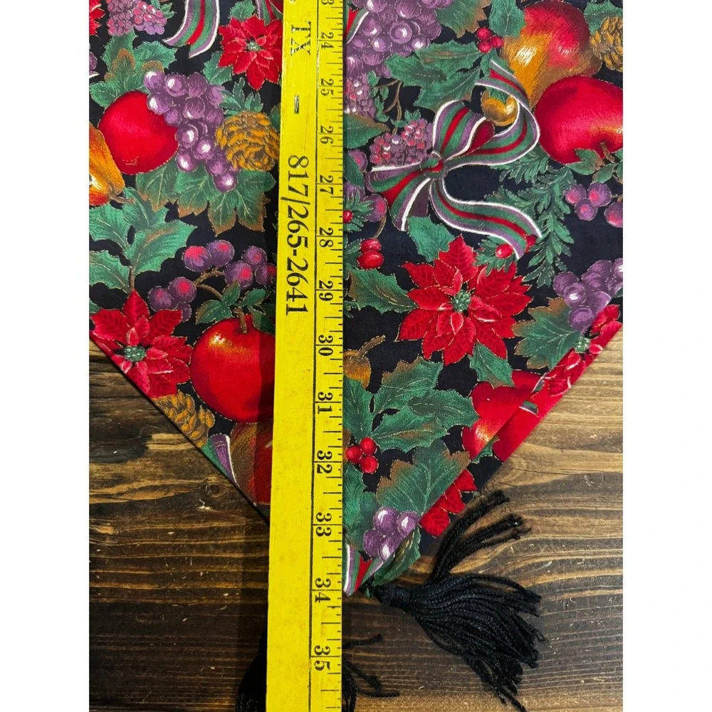 Christmas Fruit Poinsettia Table Linens Set 6 Napkins 6 Placemats 1 Tablerunner